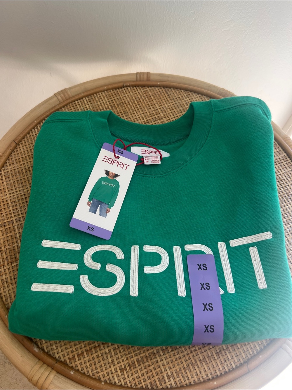Esprit Emerald Green Logo Crewneck Sweatshirt